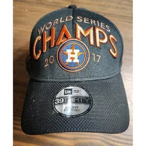 New Era 39Thirty Houston Astros Baseball Hat MLB 2017 World Series Champs Black‎